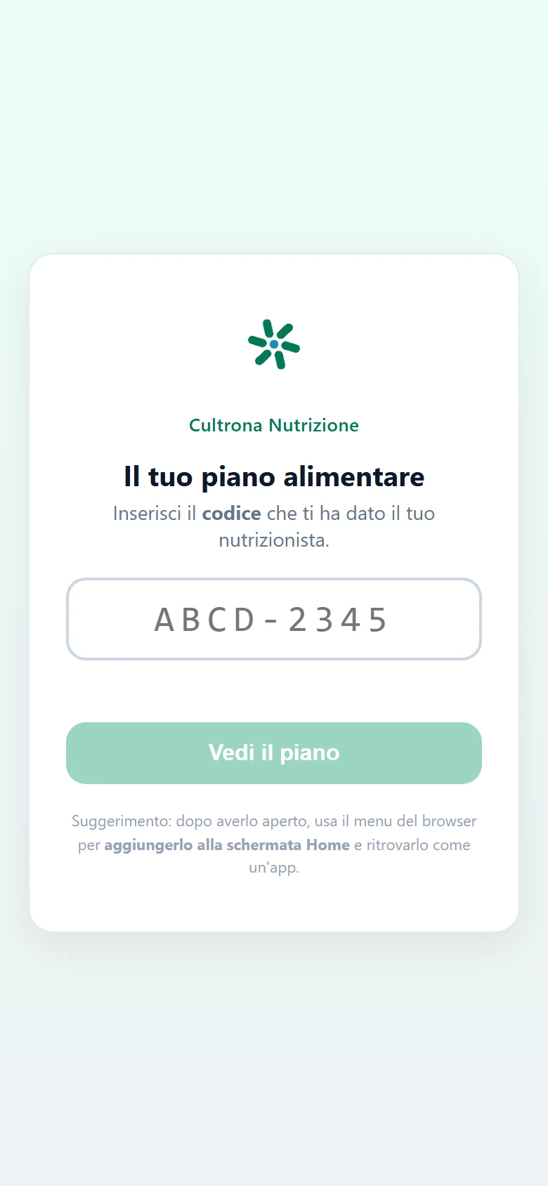 Si apre con un codice. Nessun account, nessuno store.